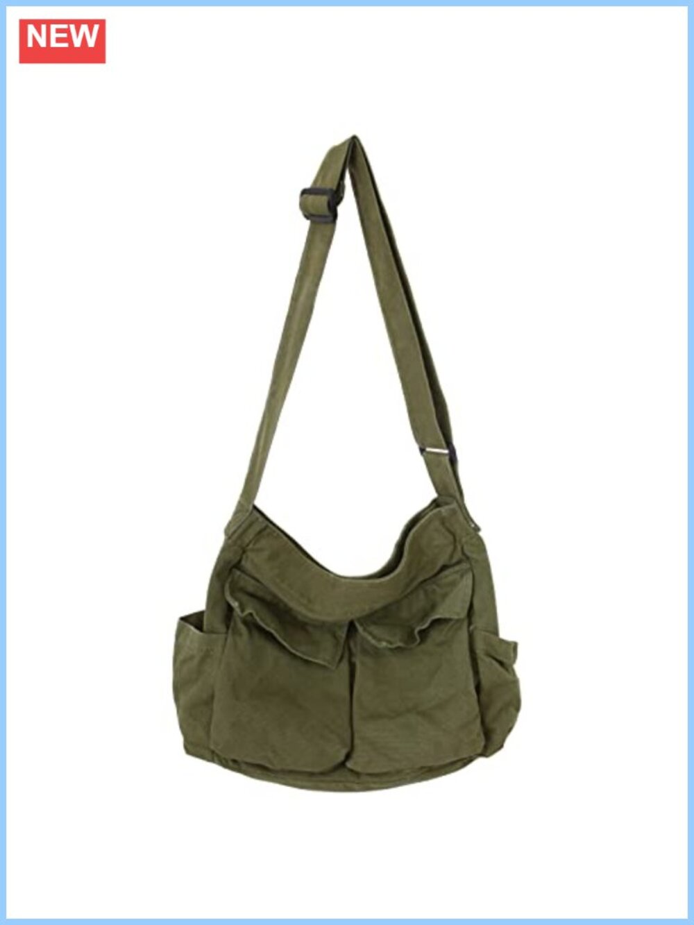 Canvas Tote Bag Large Hobo Crossbody Messenger Shoulder Bag with Pockets